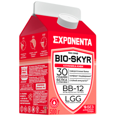 Напиток кисломолочный Exponenta Bio-Skyr обезжиренный киви и клубника, 500г