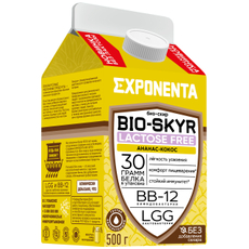 Напиток кисломолочный Exponenta Bio-Skyr обезжиренный ананас и кокос, 500г
