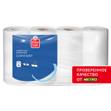 Fine Life Полотенца бумажные Comfort 2 слоя 1/2 листа 4 рулона