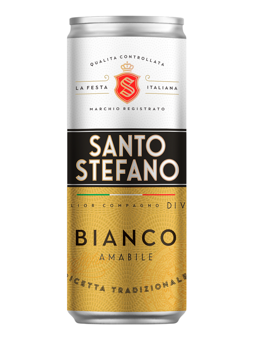 Изображение товара Сидр Santo Stefano Bianco газированный белый полусладкий, 0.25л
