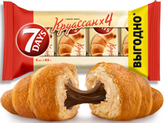 Круассан 7 Days с кремом какао (4шт х 65г), 260г