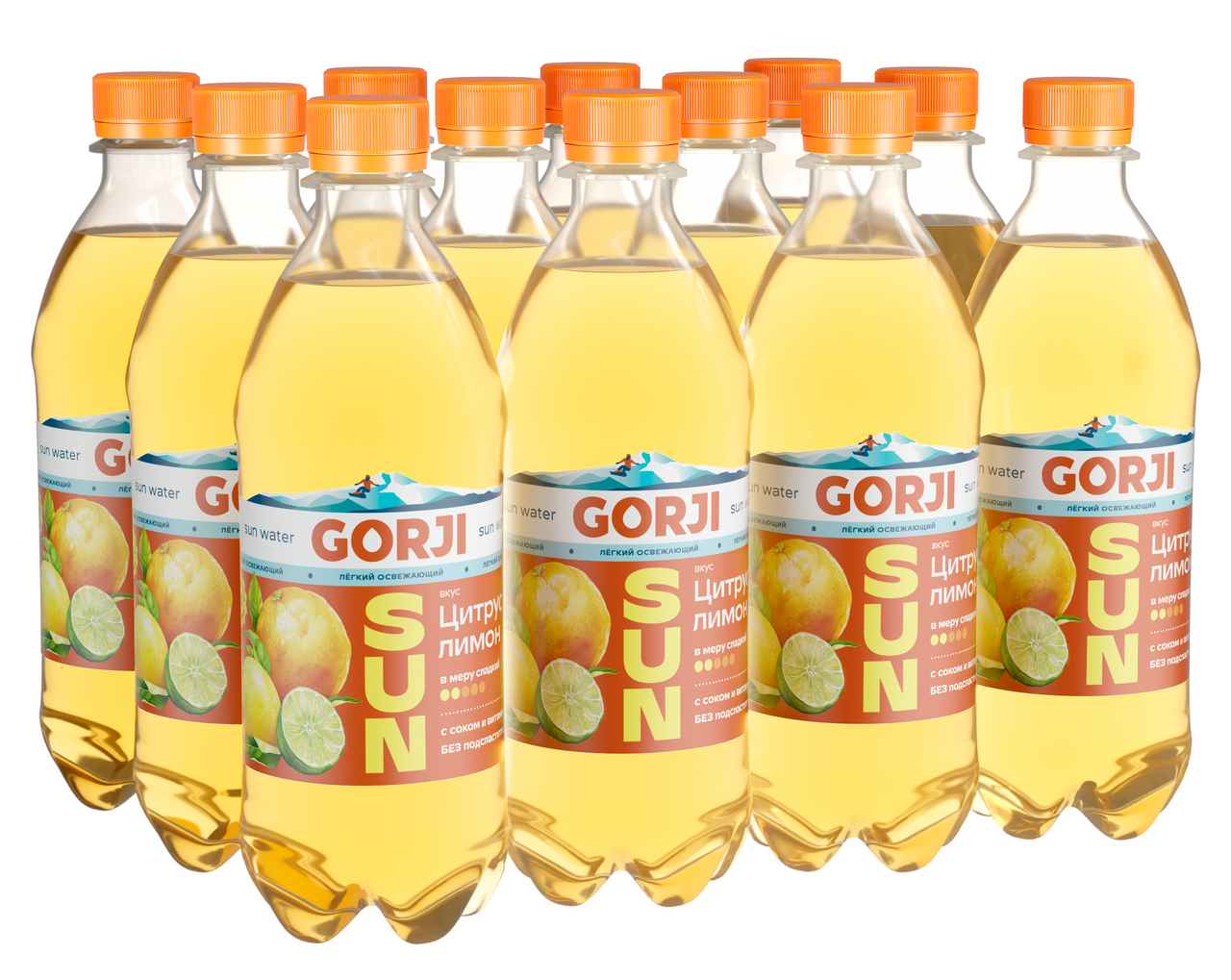 Вода Gorji с соком цитрус с лимоном газированная, 500мл x 12 шт