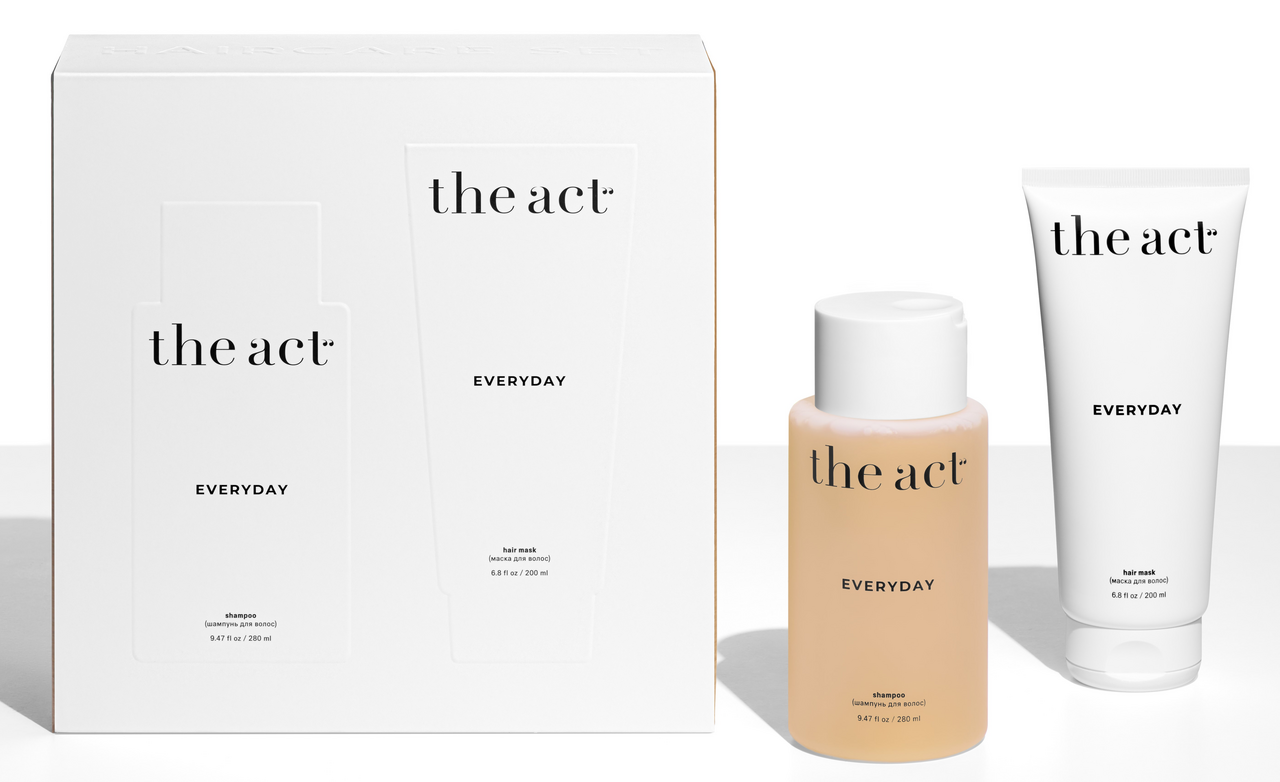 Изображение товара Набор подарочный The Act Everyday Шампунь 280мл и маска для волос 200мл