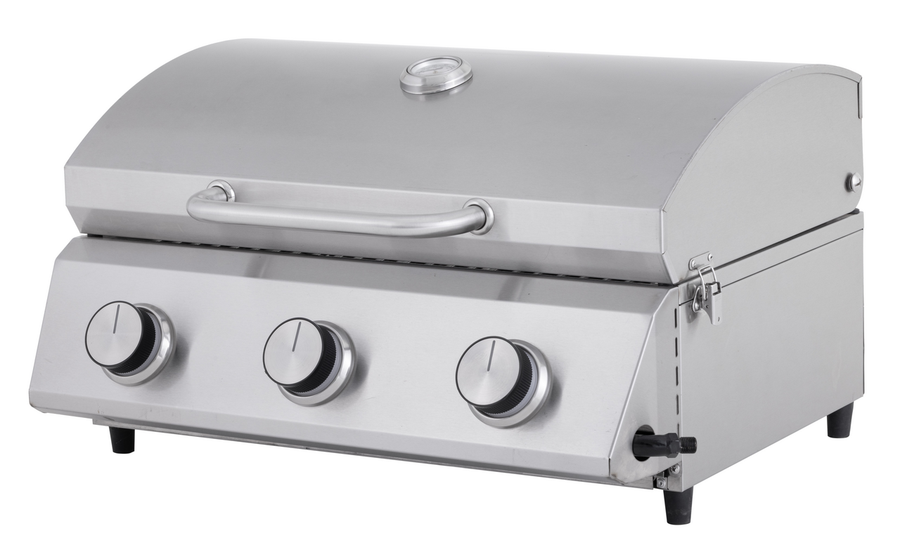 Изображение товара Газовый настольный гриль Cathan 3 конфорки из нержавеющей стали 47x62x35 см