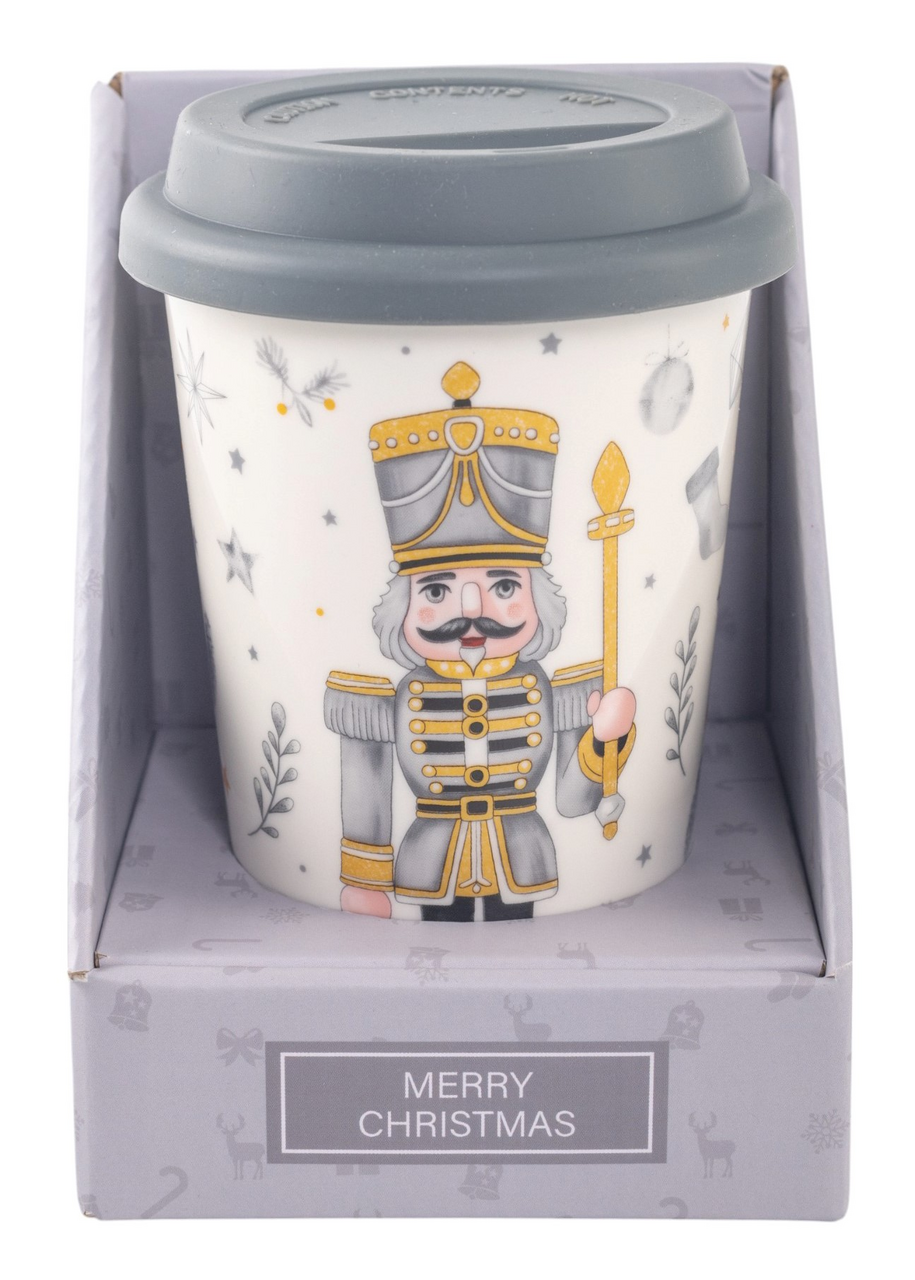 Изображение товара Кружка Domenik Nutcracker 400мл с силиконовой крышкой для праздника