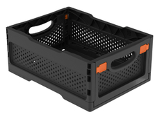 Ящик Альт-Пласт складной черный с перфорацией 16л, 40 x 30 x 17см