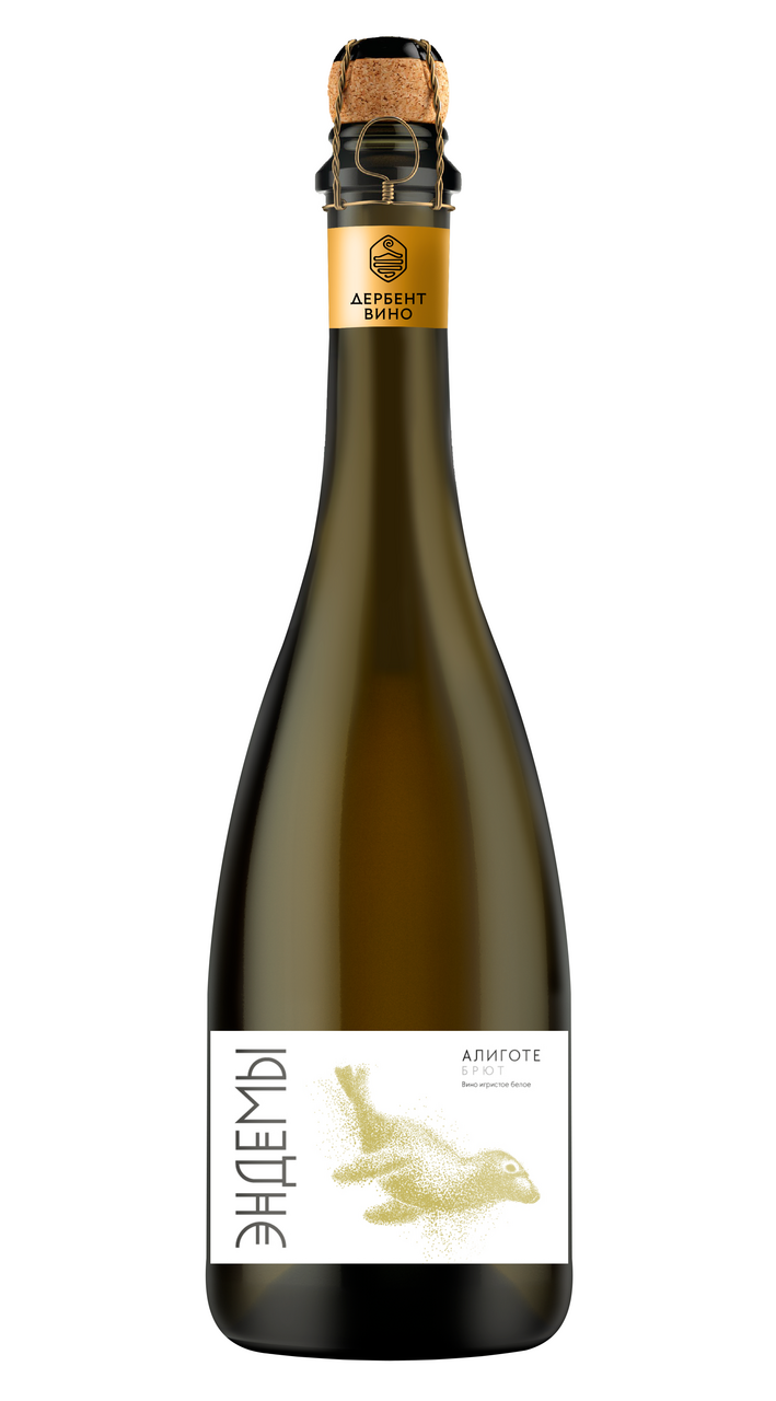 Вино игристое Эндемы Алиготе белое брют, 0.75л
