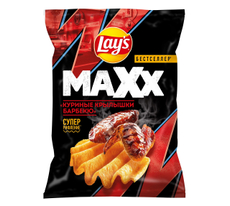 Чипсы Lay's Maxxx куриные крылышки барбекю, 100г