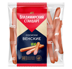 Сосиски Владимирский стандарт Венские, 750г