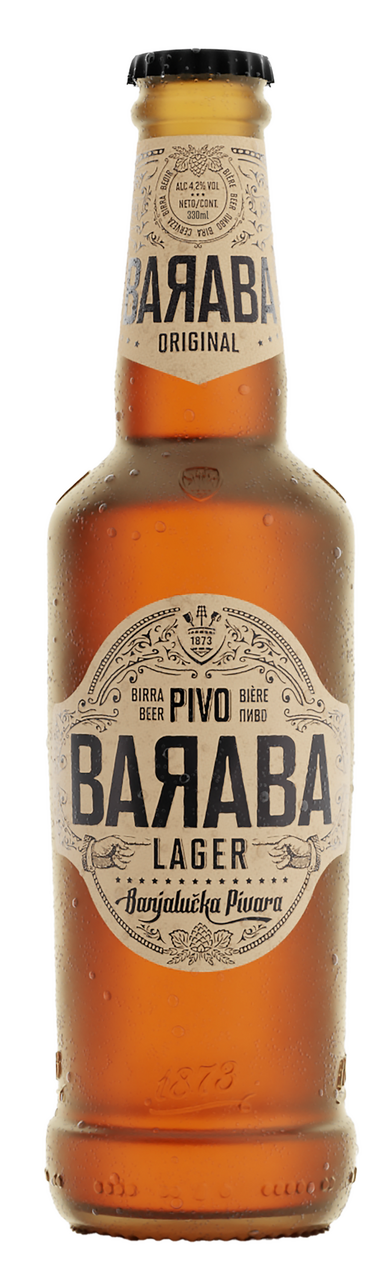 Изображение товара Пиво Baraba Original Lager 0.33л Светлый лагер BOSNIA