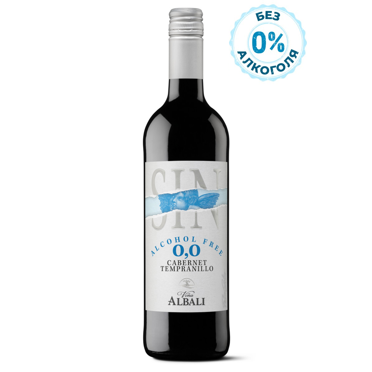 Вино Felix Solis Vina Albali Cabernet-Tempranillo безалкогольное красное полусухое, 0.75л