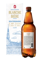Пивной напиток Blanche Biere пшеничное белое светлое, 1л