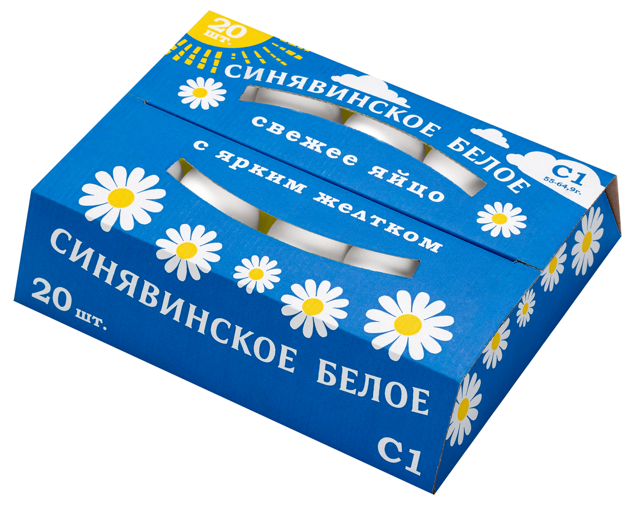 Изображение товара Яйцо куриное Синявинское пищевое столовое белое С1, 20шт