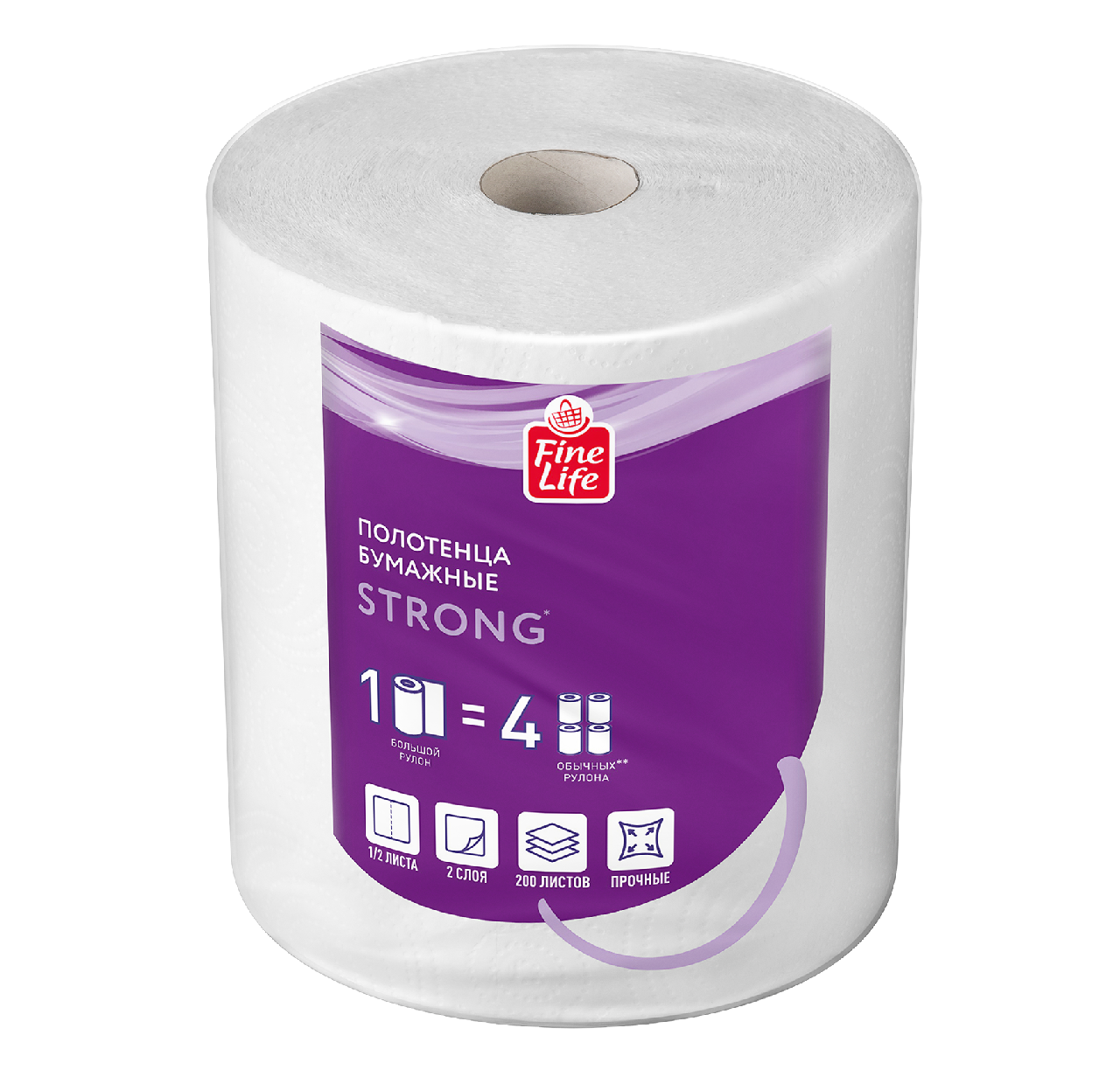 Fine Life Бумажные полотенца Strong двуслойные 1/2 листа, 200л