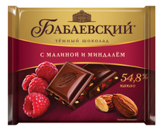 Шоколад Бабаевский темный малина и миндаль, 70г