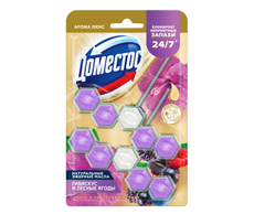 Блок для унитаза Доместос Арома Люкс гибискус и лесные ягоды (50г x 2шт), 100г