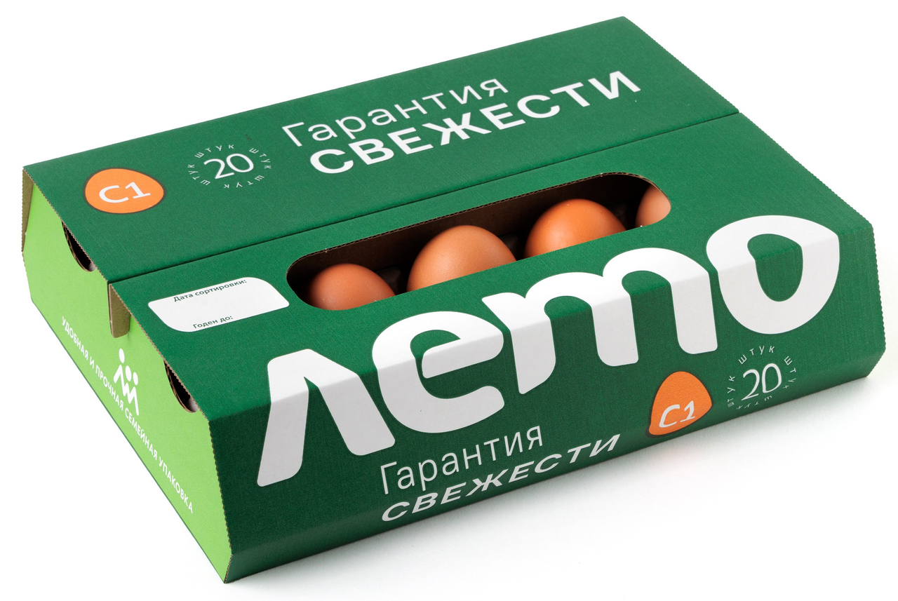 Яйцо куриное Лето столовое С1, 20шт