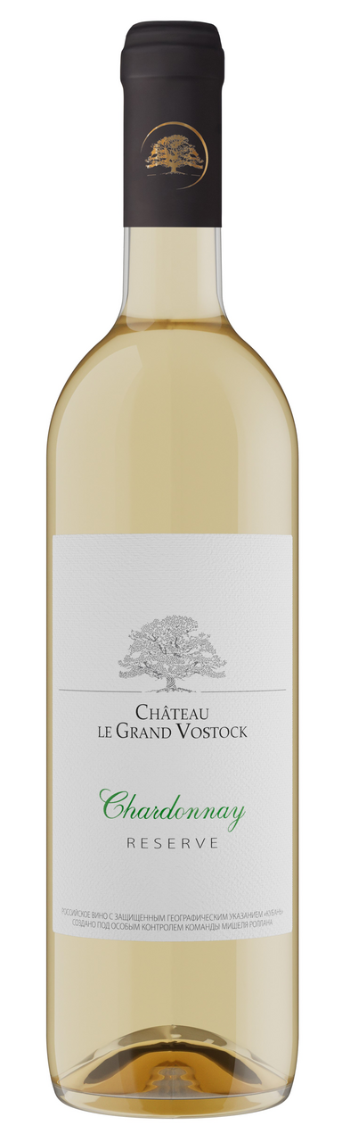 Изображение товара Вино Chateau Le Grand Vostok Chardonnay Reserve белое сухое 0.75л Россия