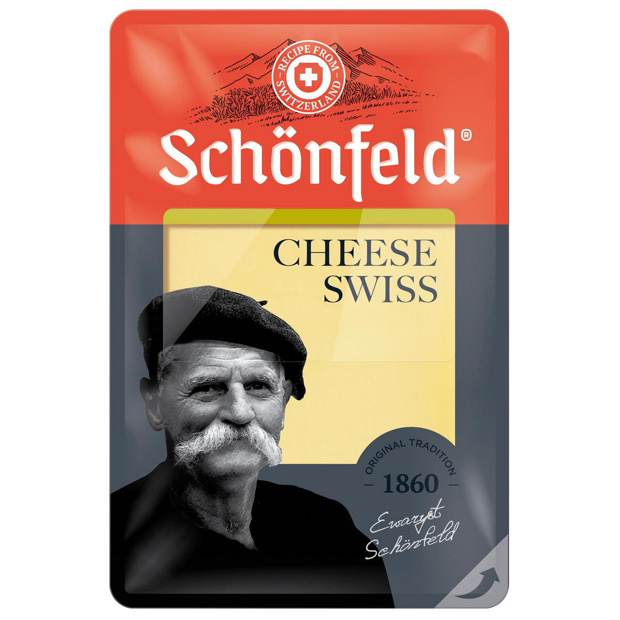 Сыр Schonfeld Swiss Cheese нарезка 53%, 125г