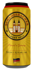 Пиво Schlossbacher Lager Hell светлое фильтрованное, 0.5л