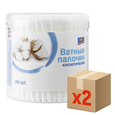 aro Ватные палочки стакан, 200шт x 2 шт