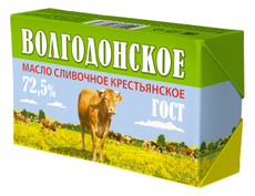 Масло сливочное Волгодонское Крестьянское 72.5%, 320г