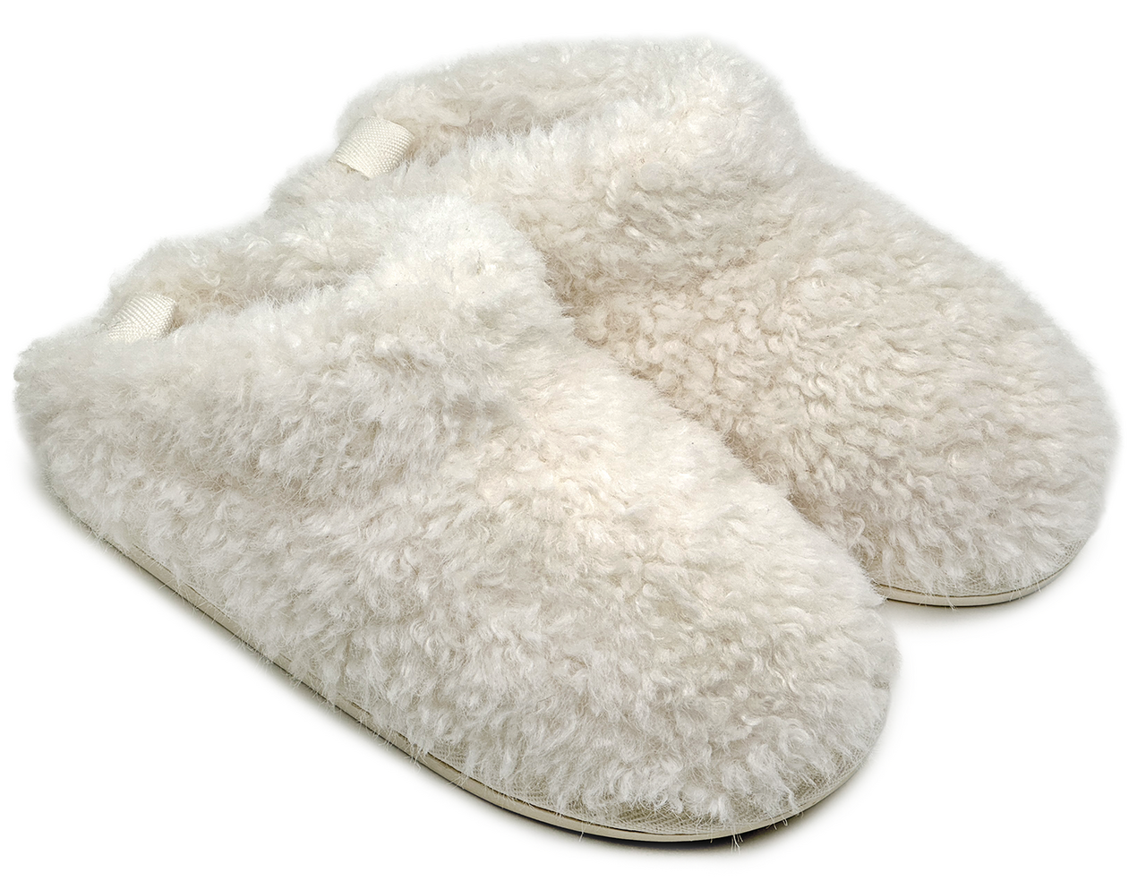 Тапочки женские Lucky Land Угги Тедди короткие молочные