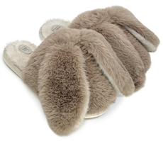 Тапочки женские Lucky Land Зайчик с ушками закрытые коричневые