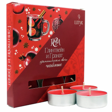 Свечи чайные РСМ глинтвейн и гранат, 9шт