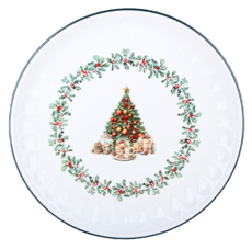 Тарелка обеденная Коралл Новогодний венок, 26см