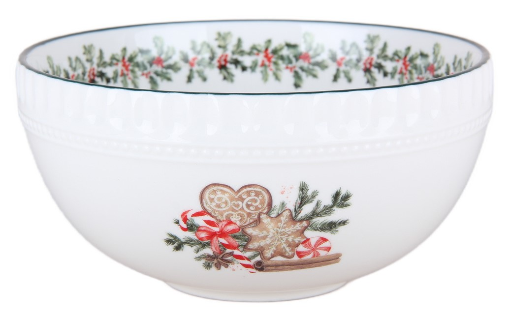 Салатник Коралл Новогодний венок, 16см