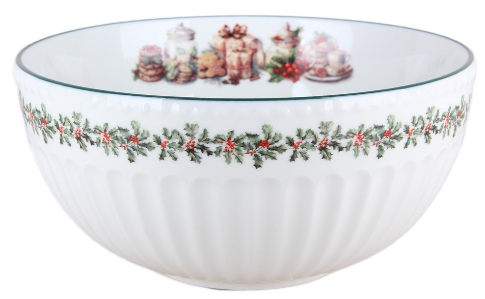 Салатник Коралл Новогодний венок, 20см