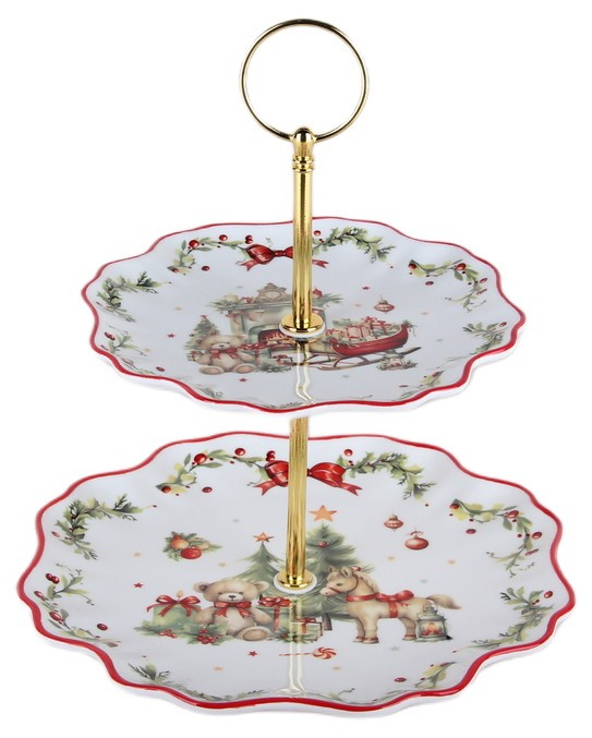 Ваза Коралл Новогоднее настроение два яруса 16см и 21см