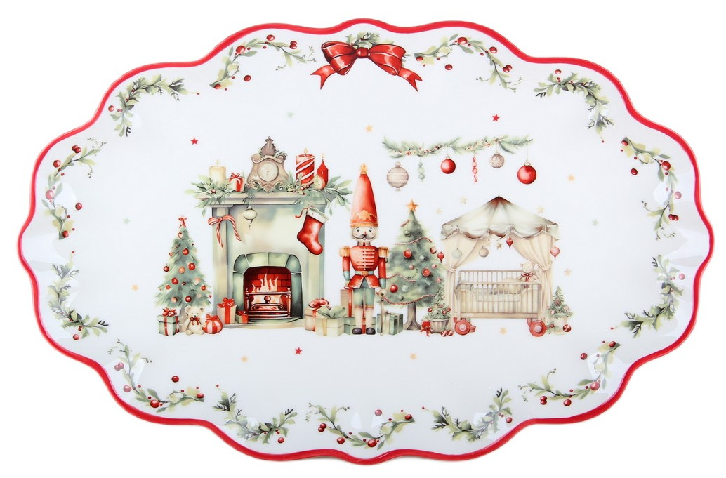 Блюдо Коралл Новогоднее настроение, 32 x 21см