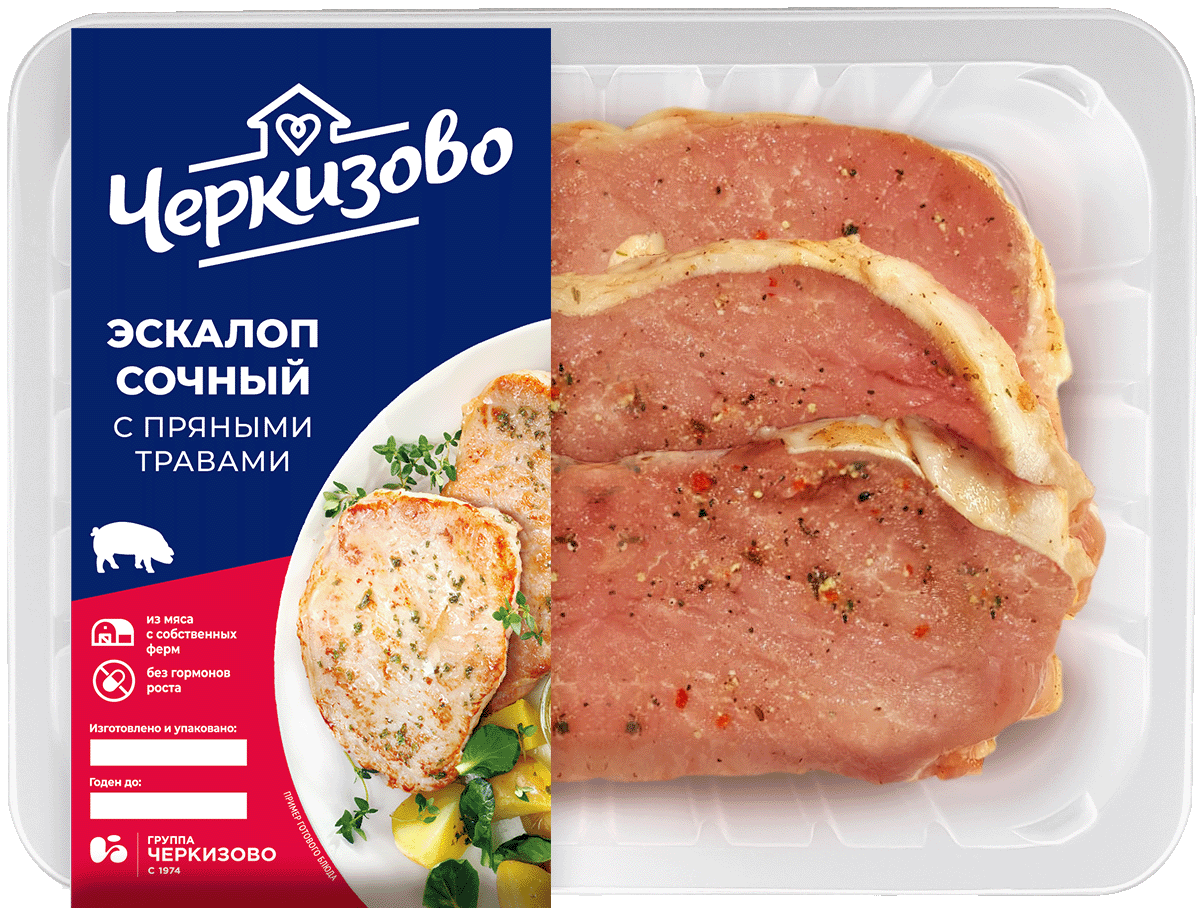 Изображение товара Эскалоп свиной Черкизово Сочный с пряными травами 300г