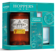Джин Hoppers мандарин в подарочной упаковке с бокалом, 0.7л