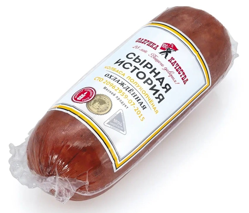 Колбаса Фабрика качества Сырная история сырокопченая, 500г