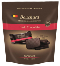 Мини-шоколад Bouchard Napolitains темный 72%, 150г