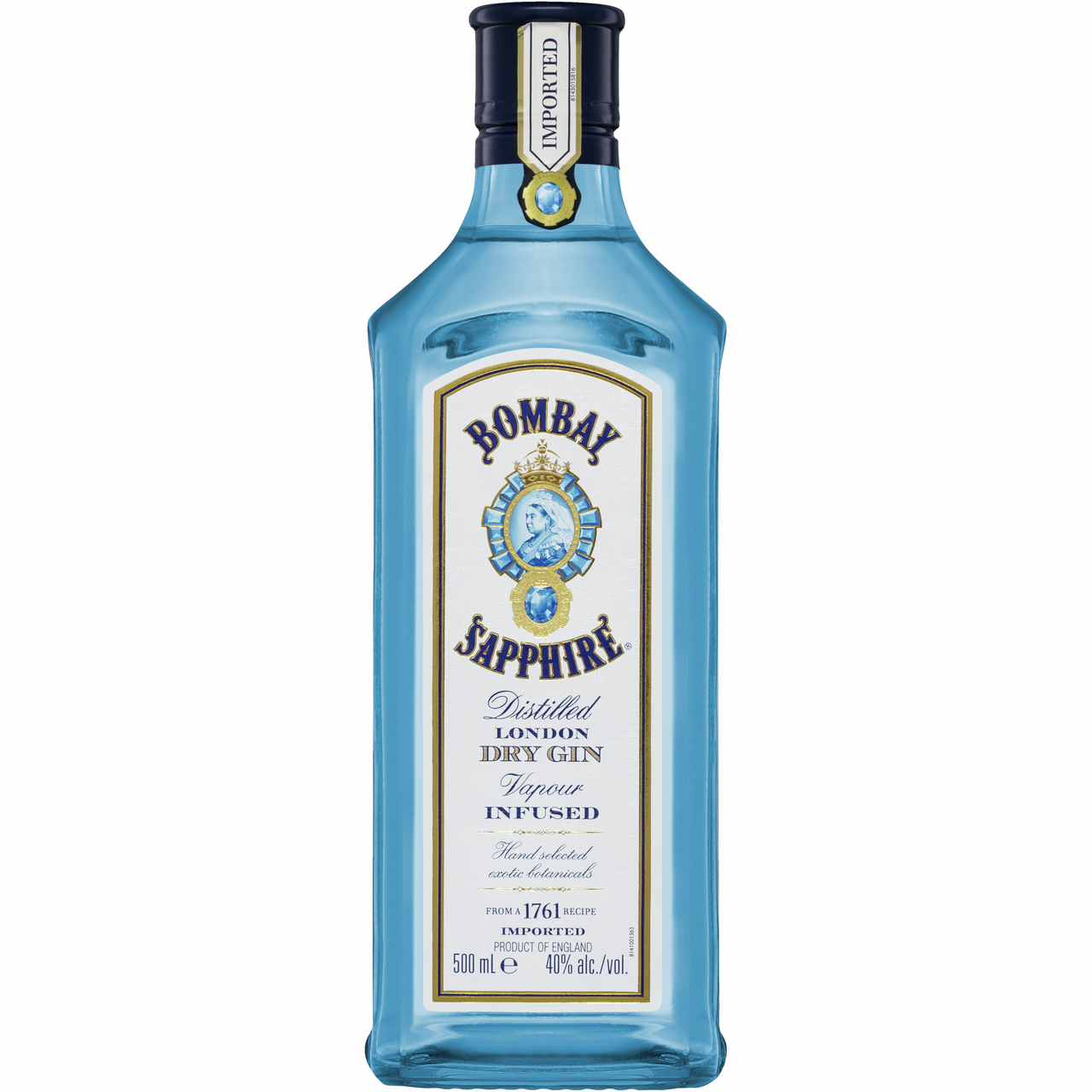 Изображение товара Джин Bombay Sapphire 0. 5л - элитный London Dry Gin с уникальным вкусом и дизайном
