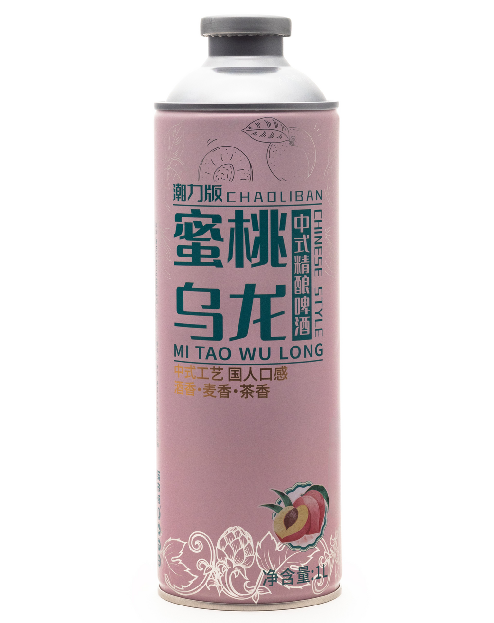 Изображение товара Напиток пивной Chaoliban Персиковый улун светлый нефильтрованный, 1л