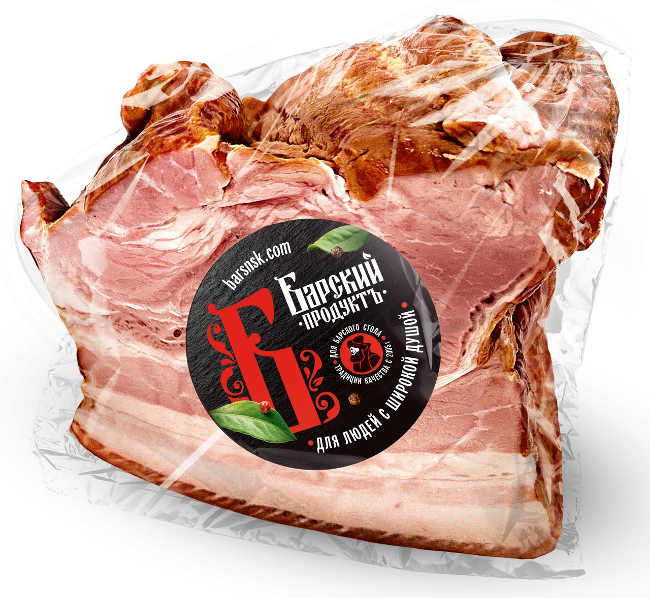 Грудинка свиная Барский продукт Премиум копчено-вареная, ~350г