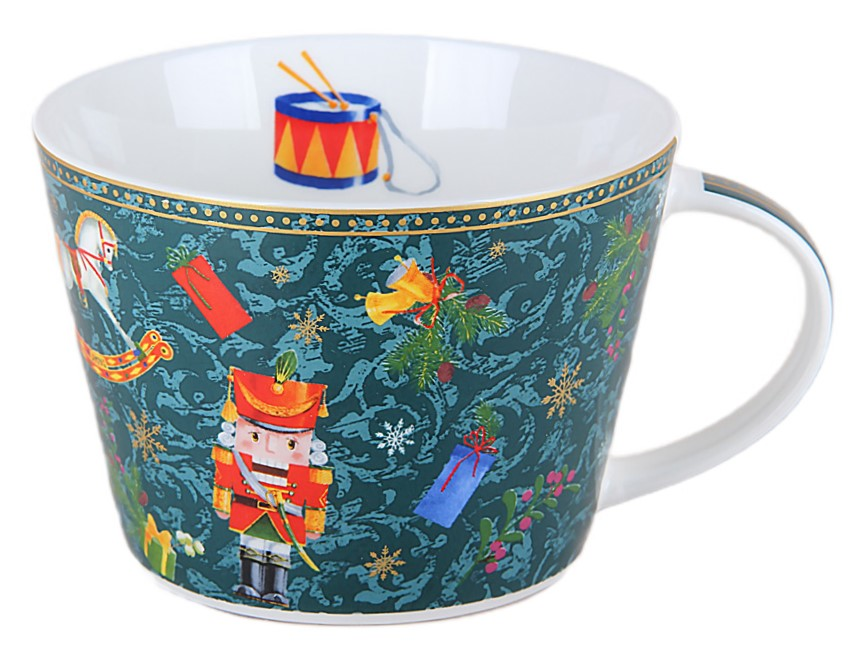 Изображение товара Кружка Korall Щелкунчик зеленая 500мл из фарфора