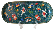 Блюдо Korall Щелкунчик зеленое, 33 x 15см