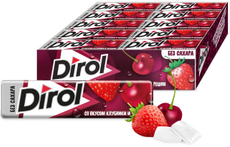 Жевательная резинка Dirol Клубника-Черешня без сахара со вкусом клубники и черешни, 14г x 30 шт