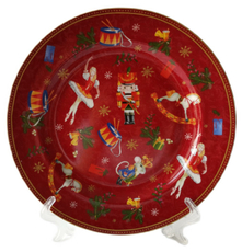 Тарелка обеденная Korall Щелкунчик красная, 26.5см