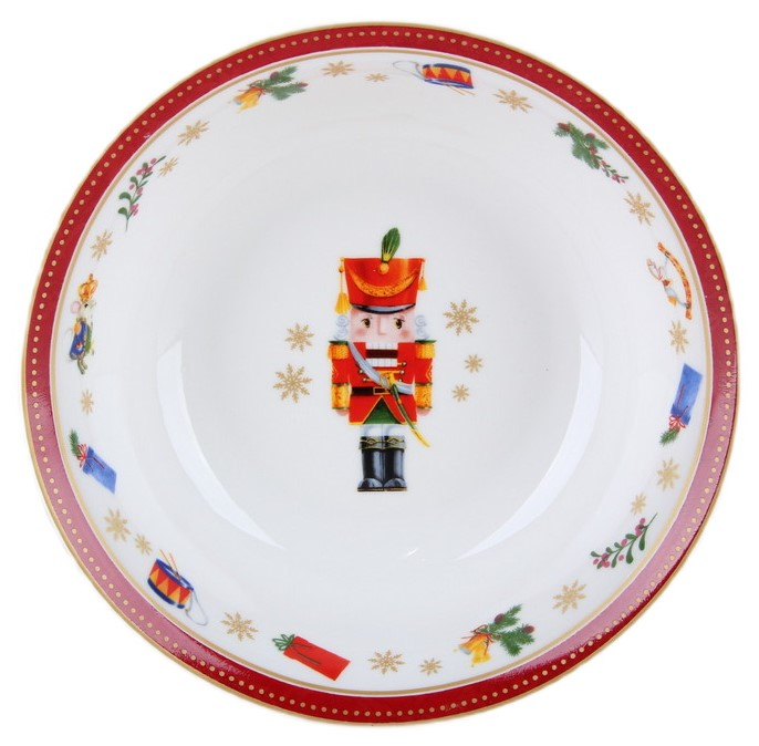 Изображение товара Салатник Коралл Щелкунчик красный 18см фарфор посуда для салатов