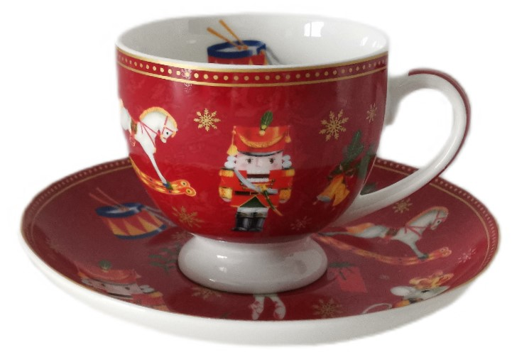 Изображение товара Кофейная пара Коралл Щелкунчик красная 220 мл фарфор