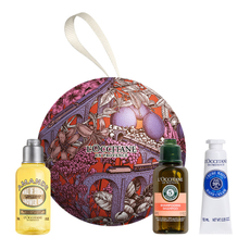 Подарочный набор L'Occitane шар масло для душа 35мл с шампунем 35мл и крем для рук 10мл
