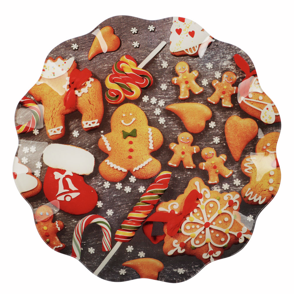 Изображение товара Круглое имбирное блюдо 25см для сервировки праздничных столов