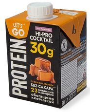 Коктейль молочный Let's go Protein безлактозный обезжиренный карамельный, 500г